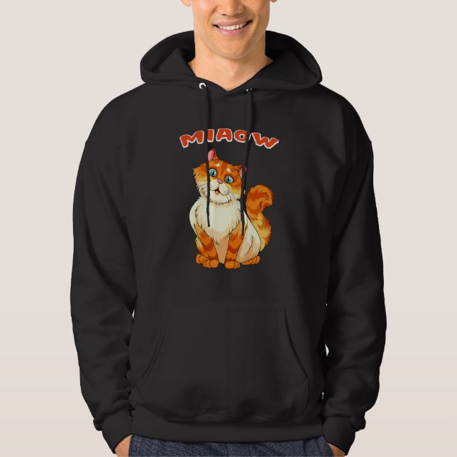 Veste À Capuche Chat Miaou Chat (Devant)