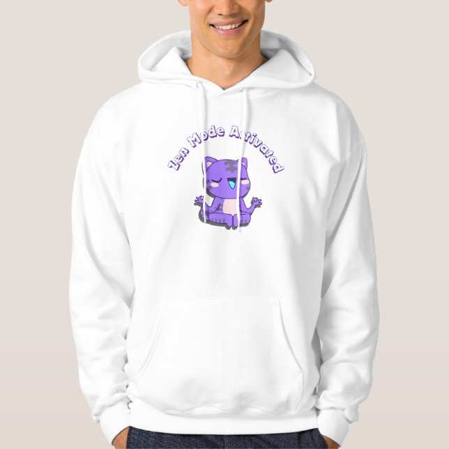 Veste À Capuche chat mignon, mode zen, chat zen (Devant)