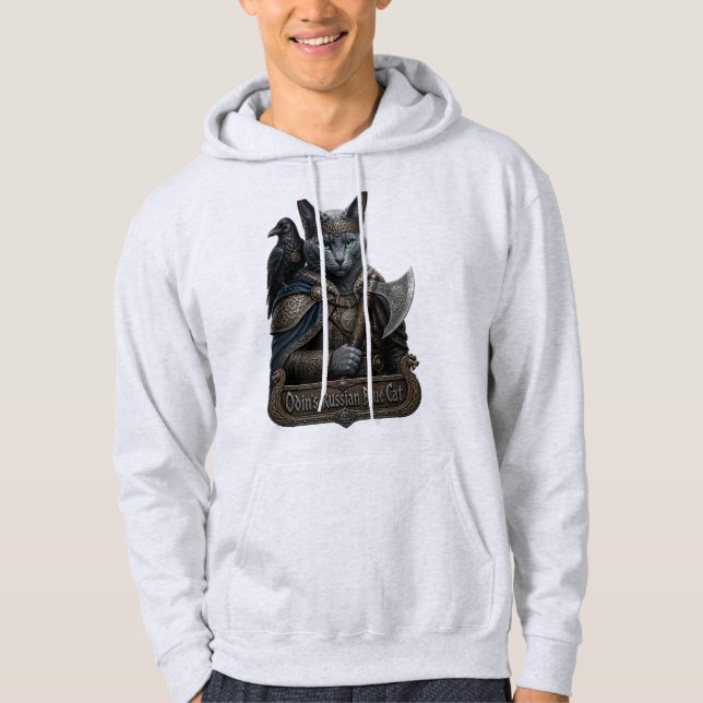 Veste À Capuche Chat Noble Odin Bleu Russe (Devant)
