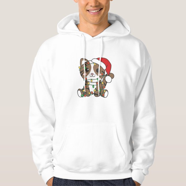 Veste À Capuche Chat Noël Animaux d'hiver Chats (Devant)