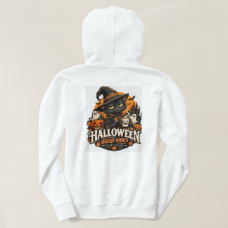 Veste À Capuche Chat noir de Halloween Sorcière Bonne ambiance Sai