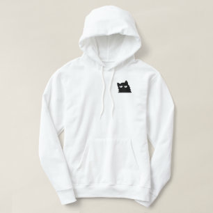 Veste À Capuche Chat noir drôle minimaliste Design jugeant