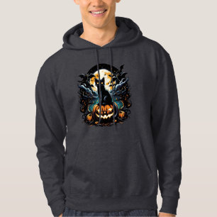 Veste À Capuche Chat noir éffrayant et Halloween Citrouille