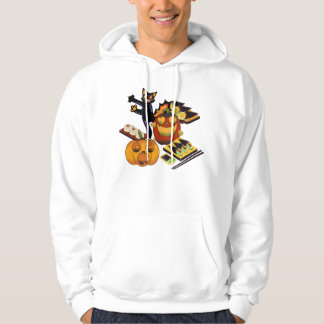 Veste À Capuche Chat noir et sushi de citrouille aux yeux du cœur 