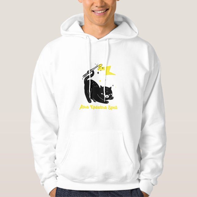 Veste À Capuche Chat noir sorcier - Sort Abra Kadabra (Devant)