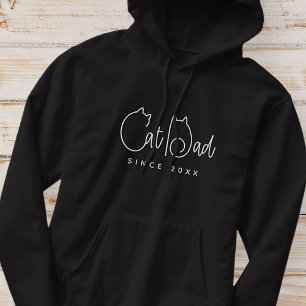 Veste À Capuche Chat Papa depuis 20XX Moderne Typographie Simple