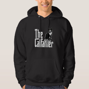 Veste À Capuche Chat Papa Le Catfather Mignonne Noir et Blanc Chat