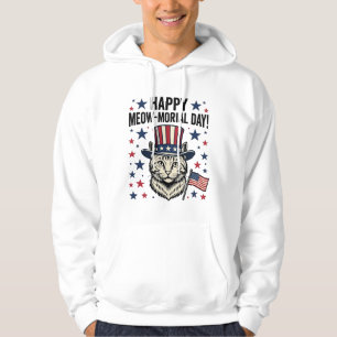 Veste À Capuche Chat Patriotique Fête du Meow-Morial Jour Vector V