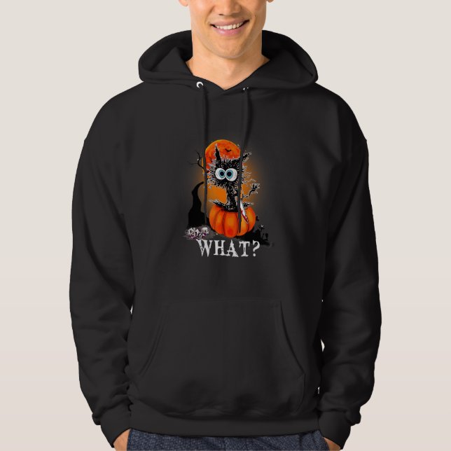 Veste À Capuche Chat quoi Chat noir Chat avec couteau (Devant)