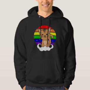 Veste À Capuche Chat Rainbow Parties scintillant Kawaii Chats colo