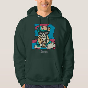 Veste À Capuche Chat Retro Street Relaxant drôle