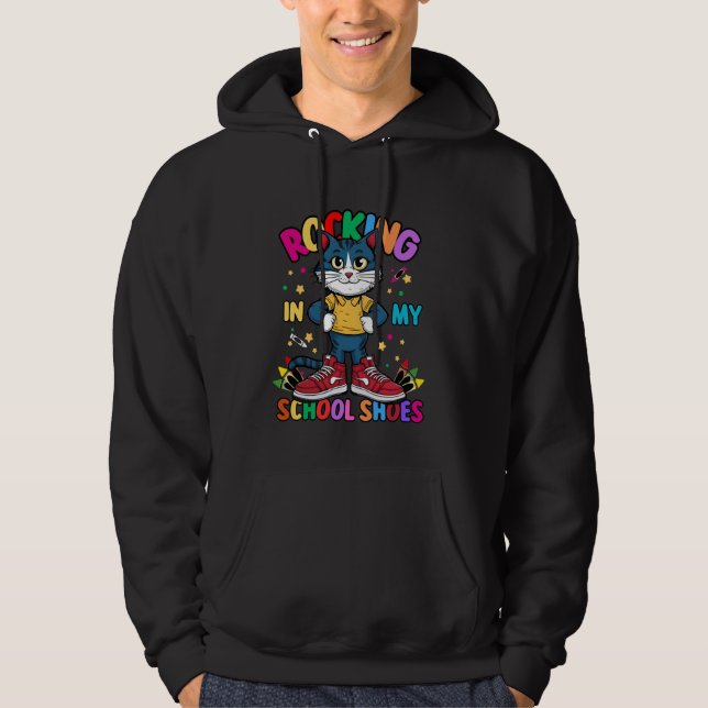 Veste À Capuche Chat Rocking Dans Mon École Chaussures Drôle Retou (Devant)