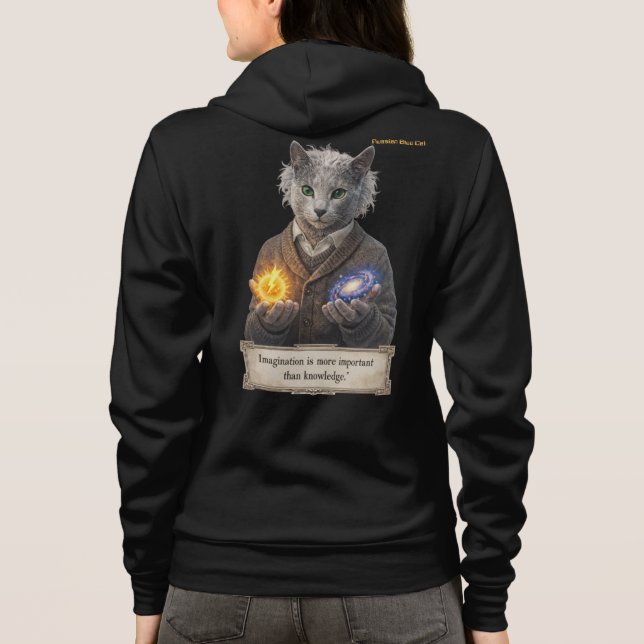 Veste À Capuche Chat Russe Bleu Einstein - Imagination (Dos)