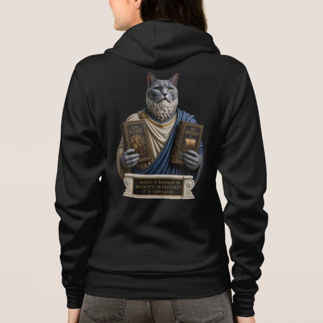 Veste À Capuche Chat Russe Bleu Homère (Dos)