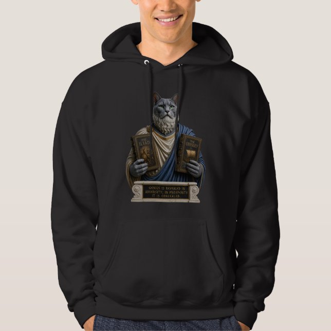 Veste À Capuche Chat Russe Bleu Homère (Devant)