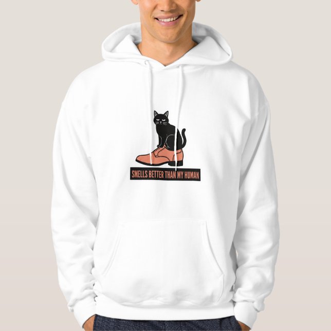Veste À Capuche Chat sarcastique en linogravure dans un mème de ch (Devant)