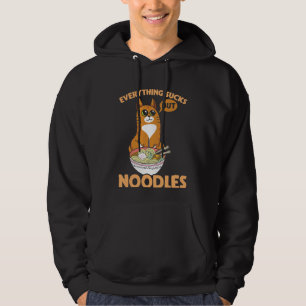 Veste À Capuche Chat sarcastique et amoureux japonais de nouilles