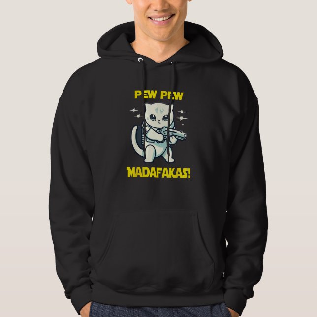 Veste À Capuche Chat Scottish Fold Astronaute Spatial Pew Madafaka (Devant)