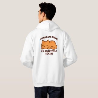 Veste À Capuche Chat Sélectivement Social – Kawaii Mignon Endormi