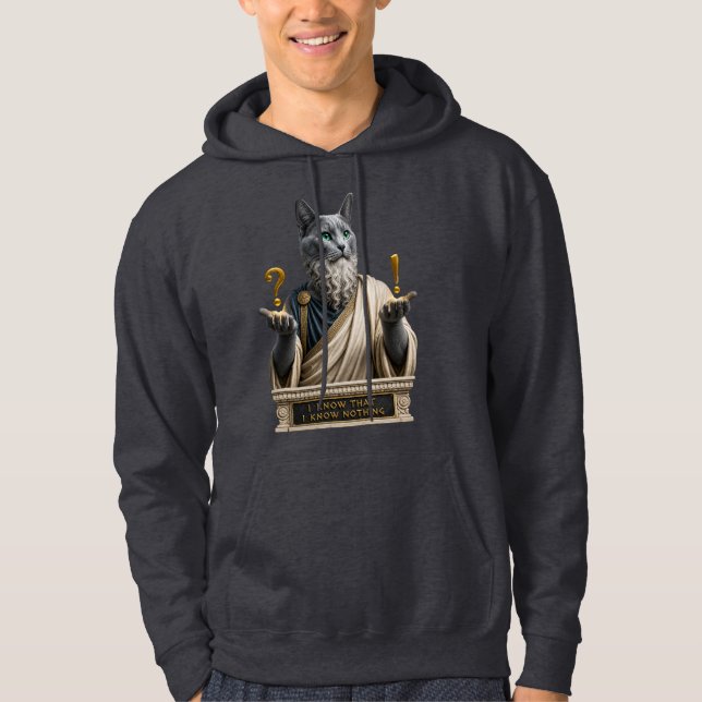 Veste À Capuche Chat Socrate Bleu Russe (Devant)