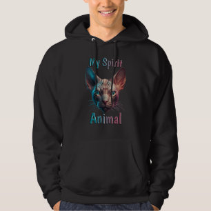 Veste À Capuche Chat Sphynx est mon animal spirituel Maman chat sa