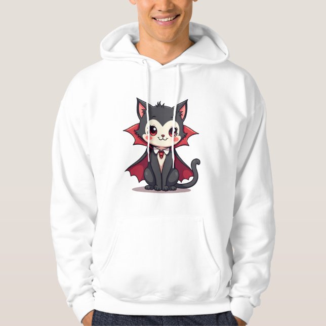 Veste À Capuche Chat Vampire - T-shirt pour animaux mignons pour H (Devant)