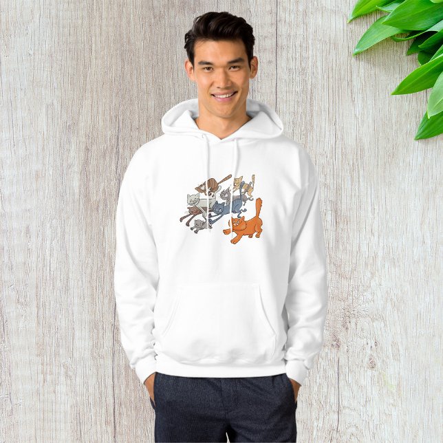 Veste À Capuche Chatons Fantaisistes Motif de Chats en Course (Créateur téléchargé)