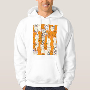 Veste À Capuche Chats blancs et gingembre motif yeux verts yeux bl