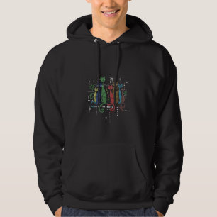 Veste À Capuche Chats colorés rétro Art cosmique Esthétique