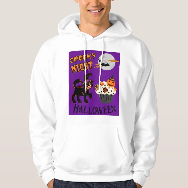 Veste À Capuche chats en halloween modifiable (Devant)