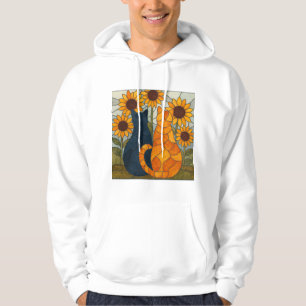 Veste À Capuche Chats en vitrail et conception artistique de tourn