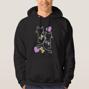 Veste À Capuche Chats rétro de printemps 80s 90s Chatons Papillons