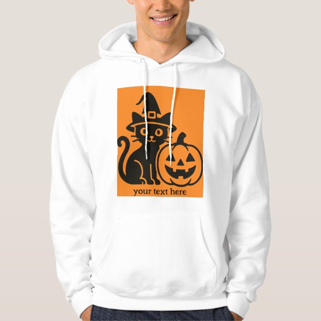 Veste À Capuche chatte halloween avec pompage (Devant)