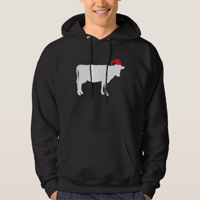 Veste À Capuche Chauffeur de Noël moche de vache agriculteur (Devant)