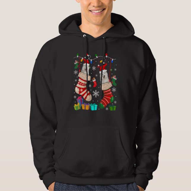 Veste À Capuche Chaussettes de Noël Pyjama Samoyed Chien Chien Chi (Devant)