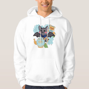 Veste À Capuche Chauve-souris mignonne, théière vintage et ours en
