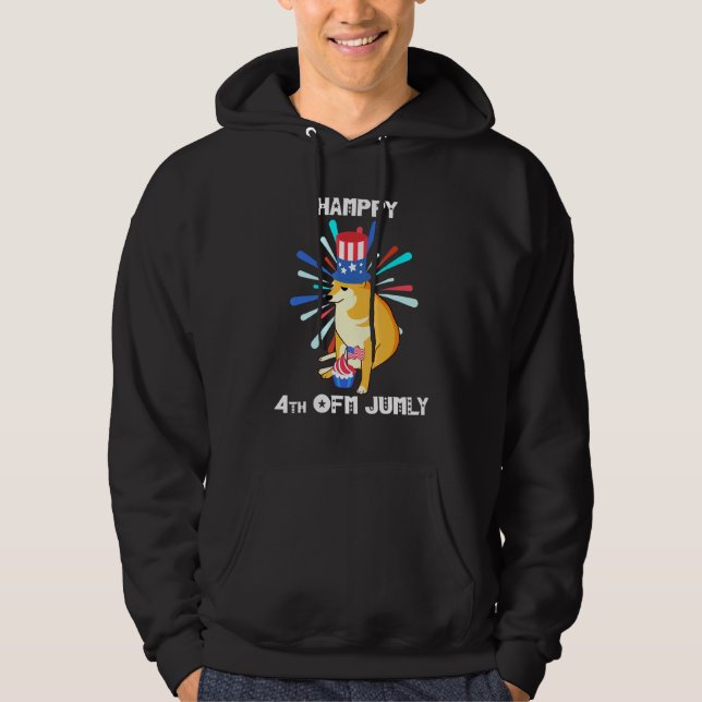 Veste À Capuche Cheems 4 juillet mème Cupcake (Devant)