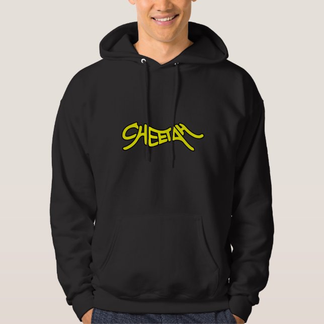 Veste À Capuche Cheetah Graffiti Style Typography Bold Yellow (Devant)