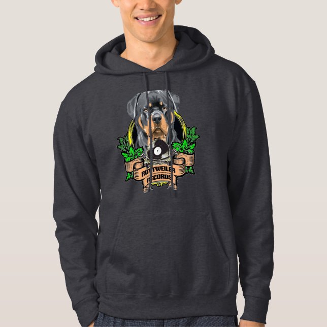 VESTE À CAPUCHE CHEMISE À CAPUCHE NOIRE ROTTWEILER RECORDS (Devant)