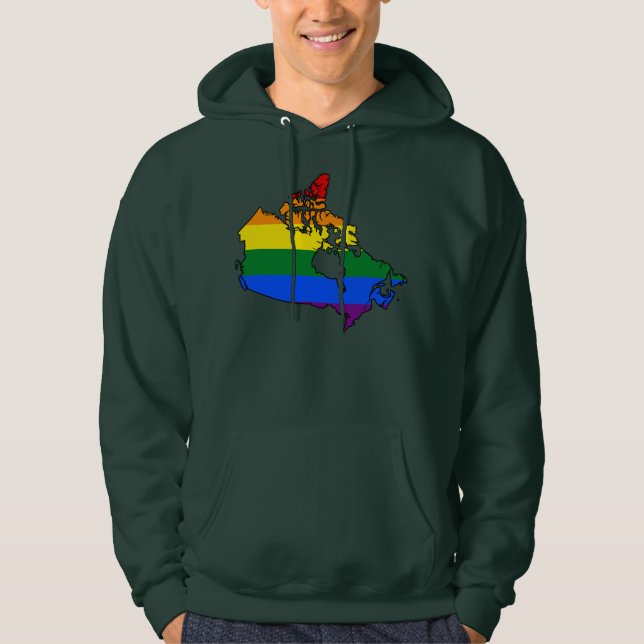 Veste À Capuche Chemise à manches longues de la fierté LGBT canadi (Devant)
