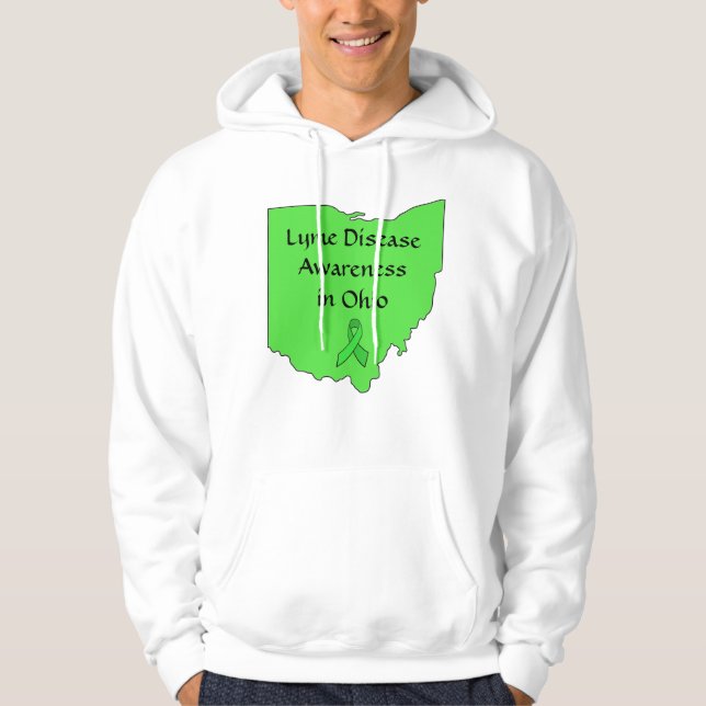 Veste À Capuche Chemise à ruban de sensibilisation à la maladie de (Devant)