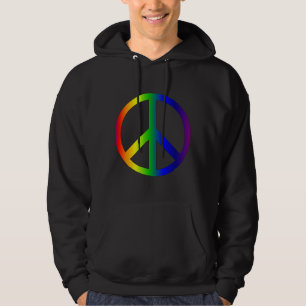 Veste À Capuche Chemise d'arc-en-ciel de signe de paix