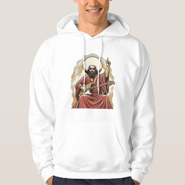 Veste À Capuche Chemise d'art vectoriel de guitariste de gravure v (Devant)