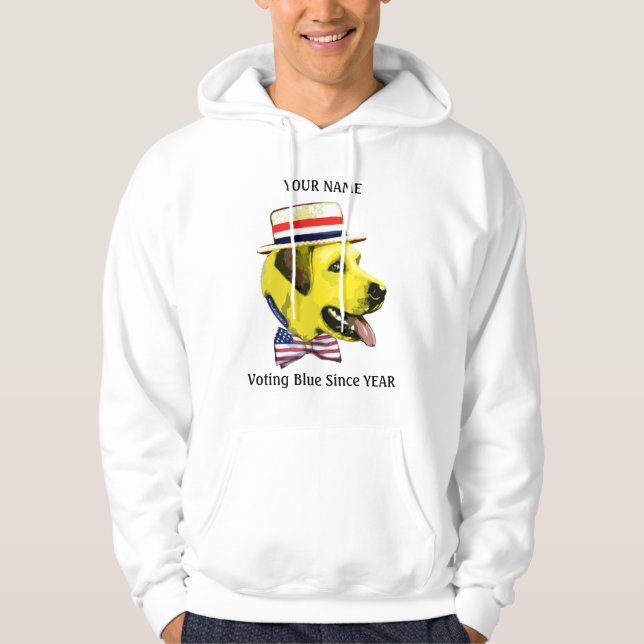 Veste À Capuche Chemise de Démocrate de chien jaune (Devant)
