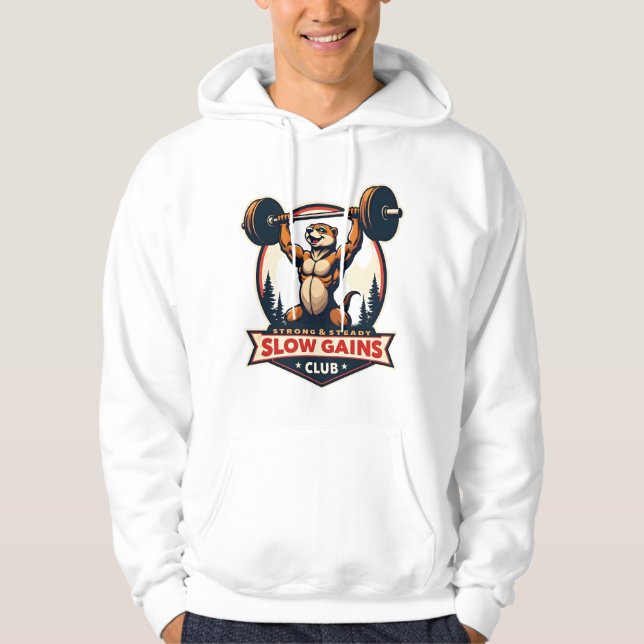 Veste À Capuche Chemise de gym drôle de paresseux vintage fort et  (Devant)