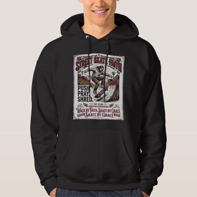 Veste À Capuche Chemise de skate longboard Jésus chrétien (Devant)