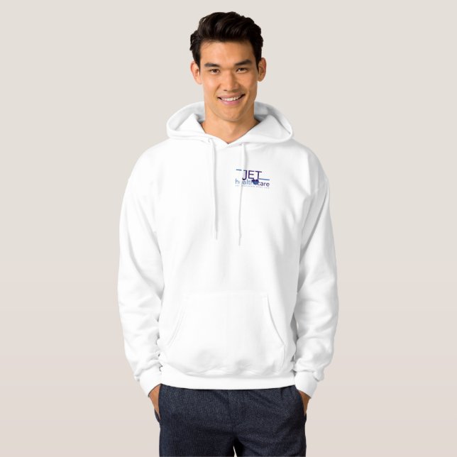 Veste À Capuche Chemise de sudation blanche avec logo couleur (Devant entier)