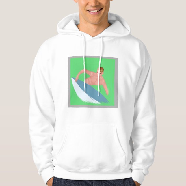 Veste À Capuche Chemise de sweatshirt à impression de surf à l'aqu (Devant)