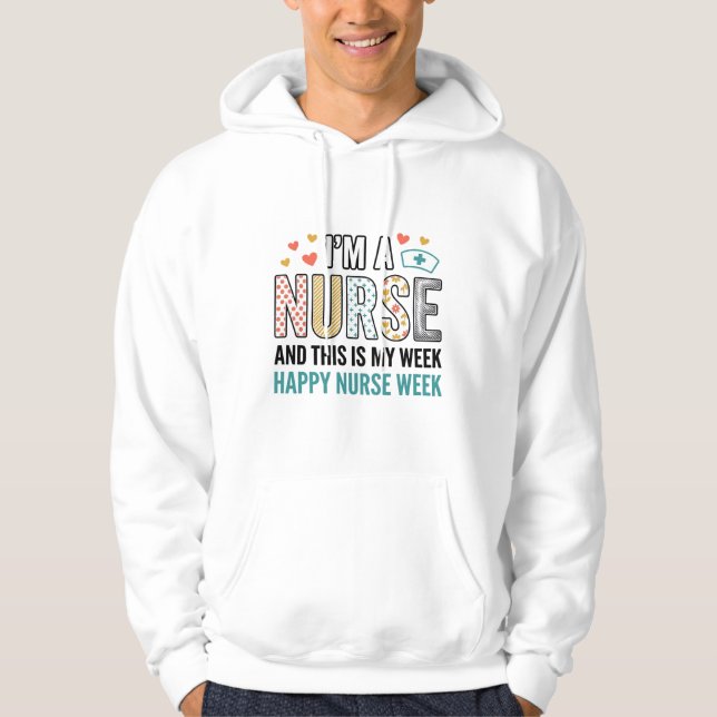 Veste À Capuche Chemise de typographie d'appréciation de la semain (Devant)
