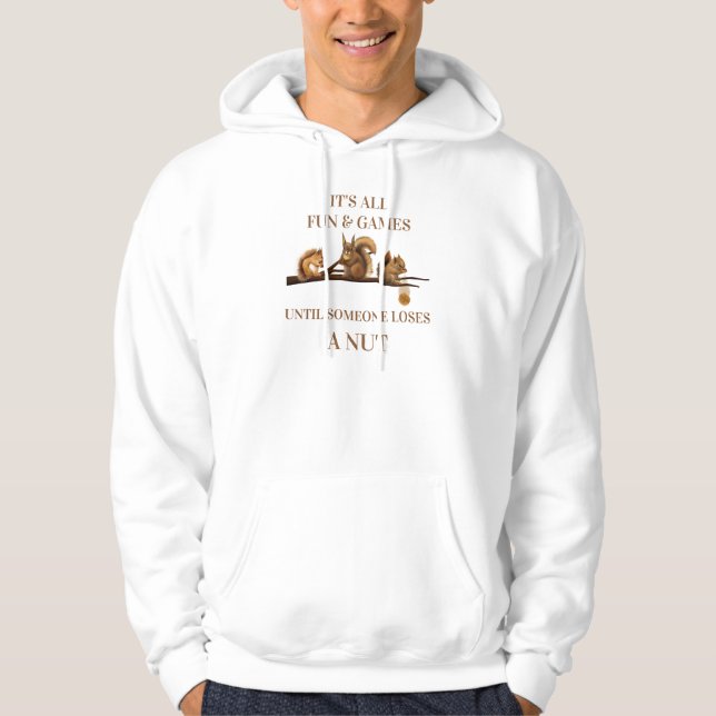 Veste À Capuche Chemise drôle d'écureuil tout plaisir et jeux (Devant)